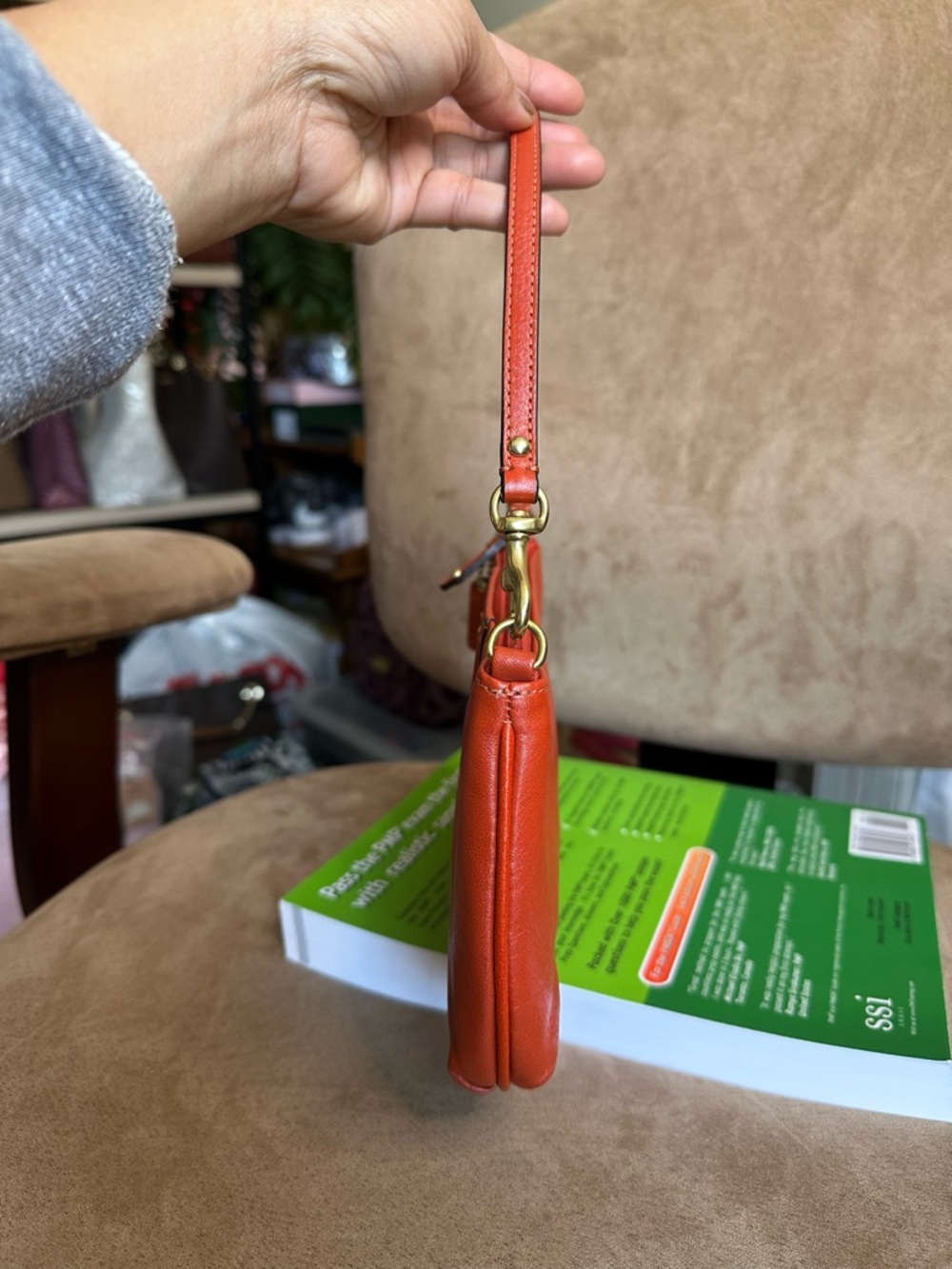 Coach Ashley Leather Large Wrislet Vibrant Orange Very Good Condition - Picture 6 of 11